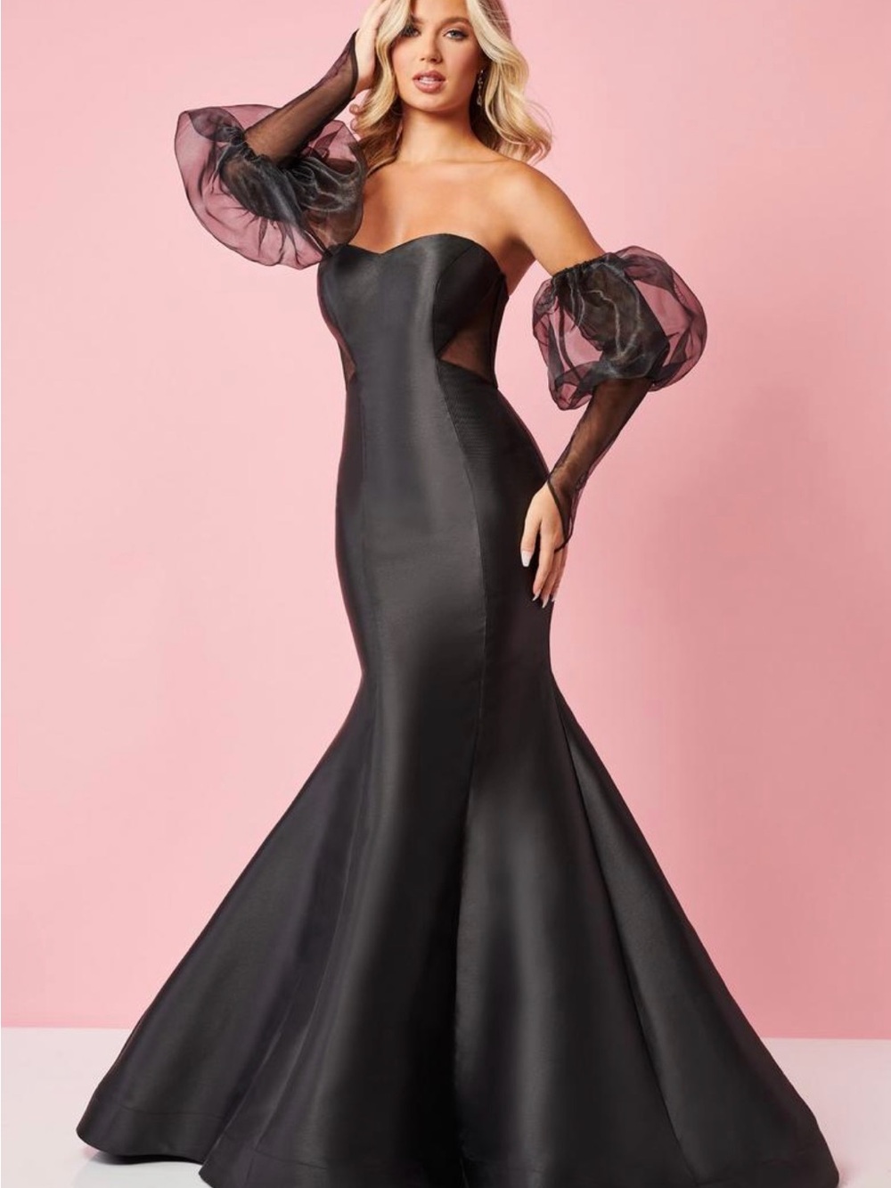 Rachel Allan size 4 Black Strapless Mermaid Gown